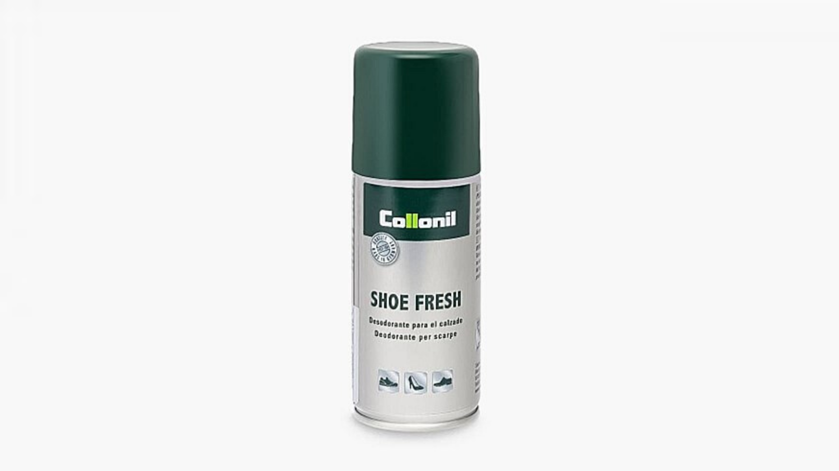 Collonil shoe fresh deodorizer suspended upon a neutral background