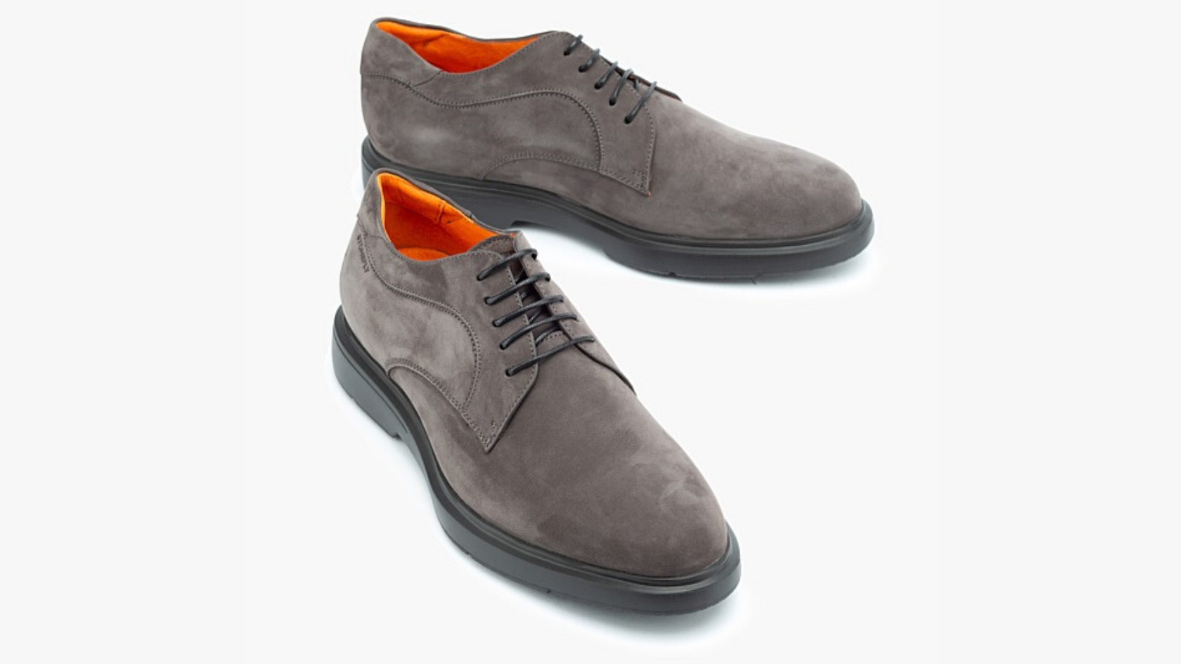 A pair of Stonefly men’s grey lace ups against a neutral background   