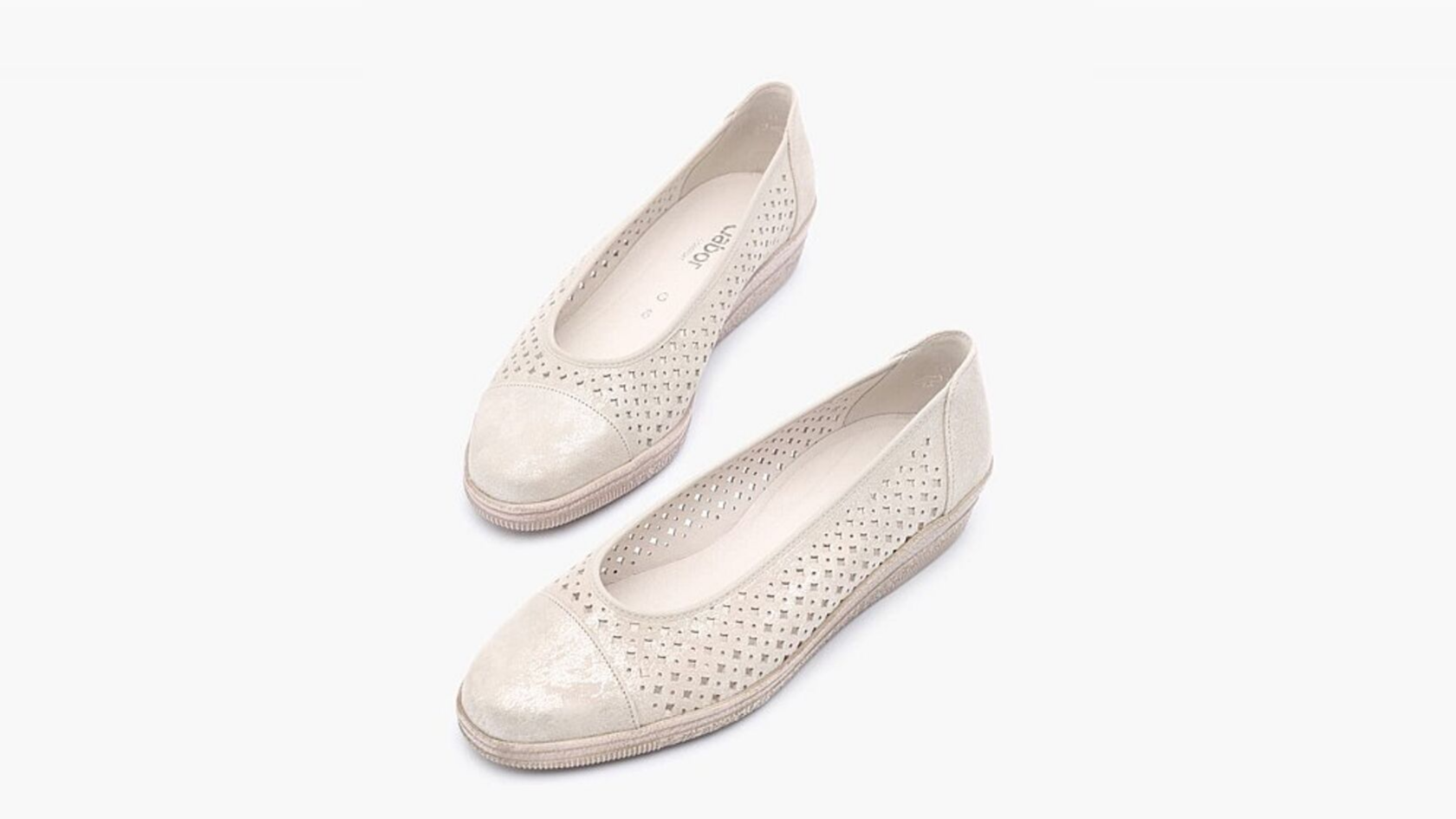 Metallic Gabor slip-on with arch support